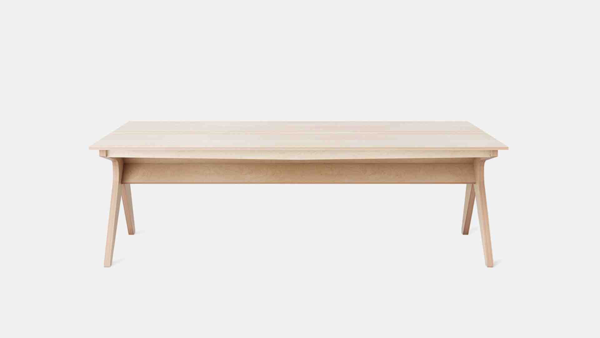 Angled view of Lean Desk, All Plywood