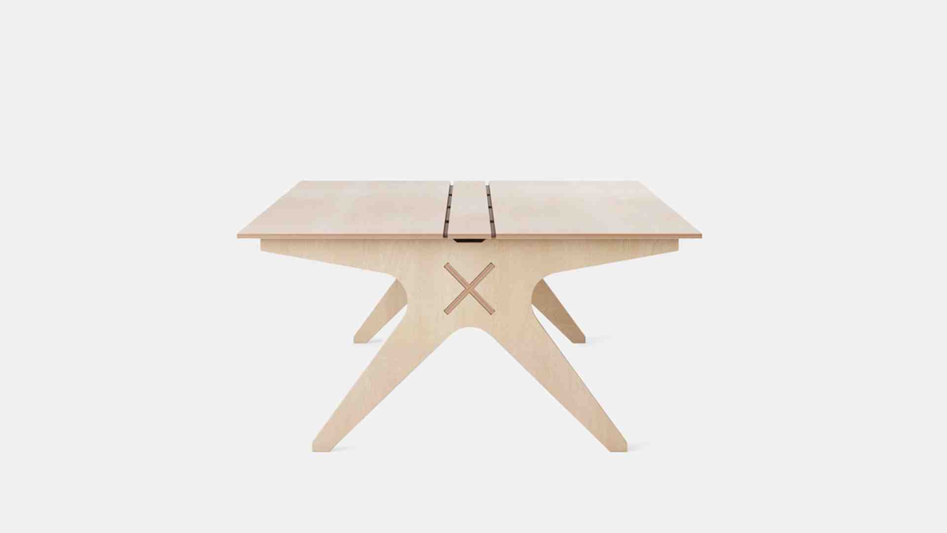 Side view of Lean Desk, All Plywood