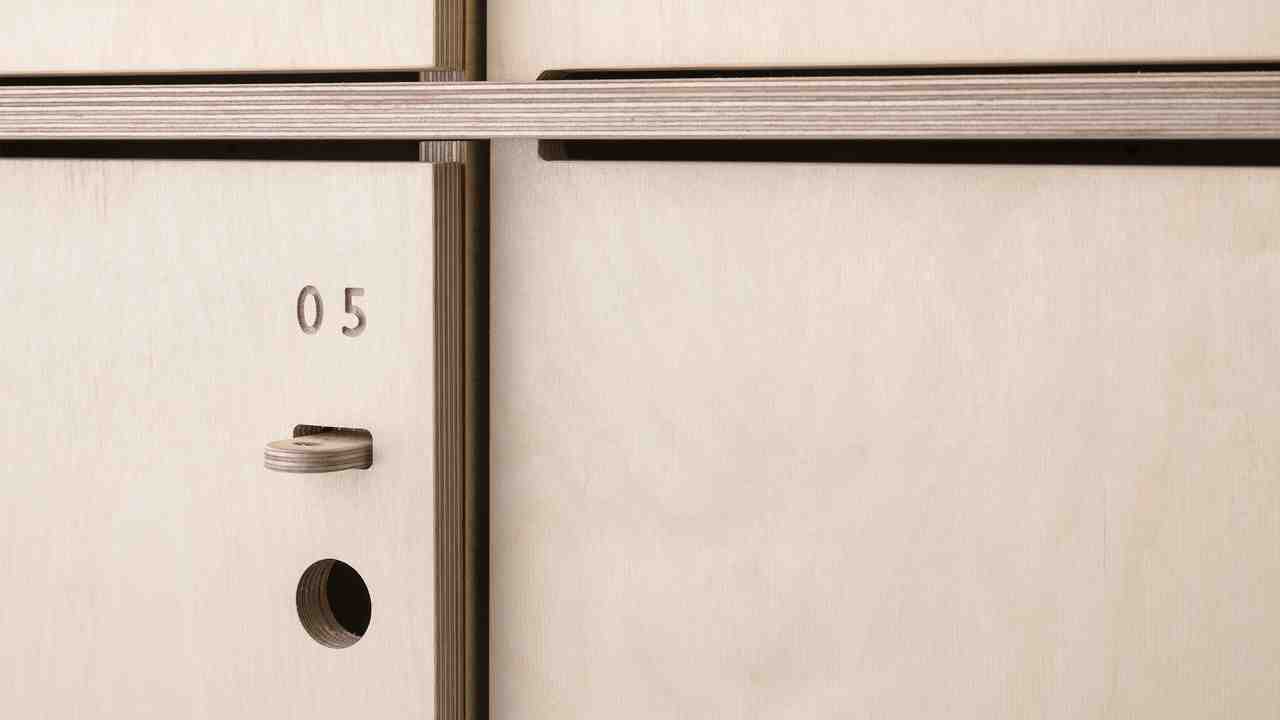 Detail of Opendesk, Fin Lockers, Lockers, Plywood, Hub, Wooden, Workspace, Scarlett San Martin