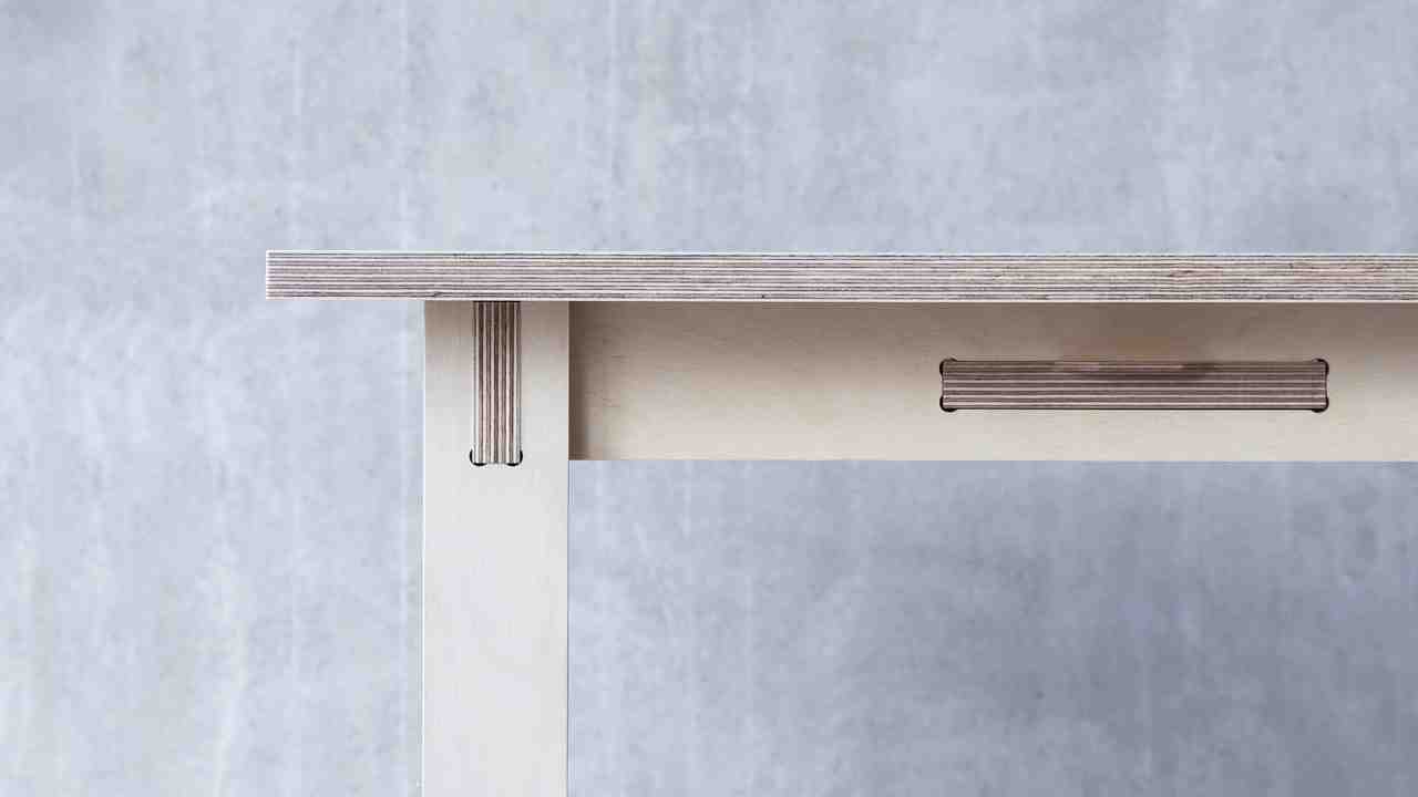 Front profile view of the Layout table, a creative user workspace table by Josh Worley for Opendesk
