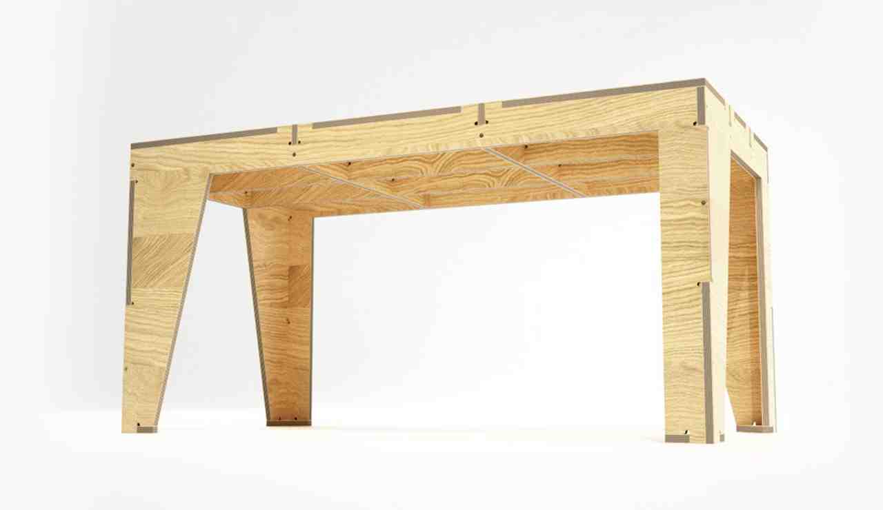 Side view of the One to Several Table Designed by Anne Filson and Gary Rohrbacher for Opendesk